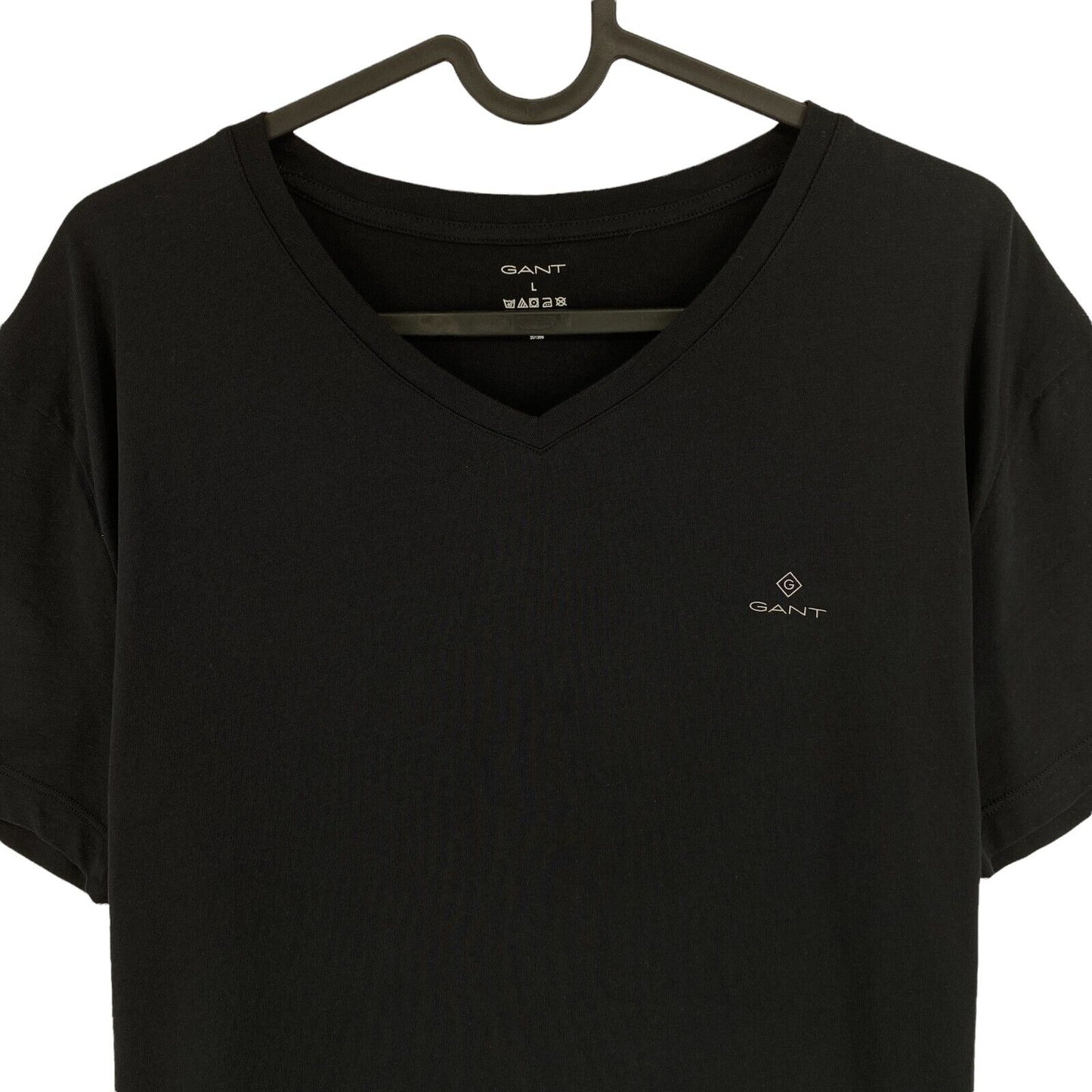 GANT Black Lock Up Slim V Neck T Shirt Size L