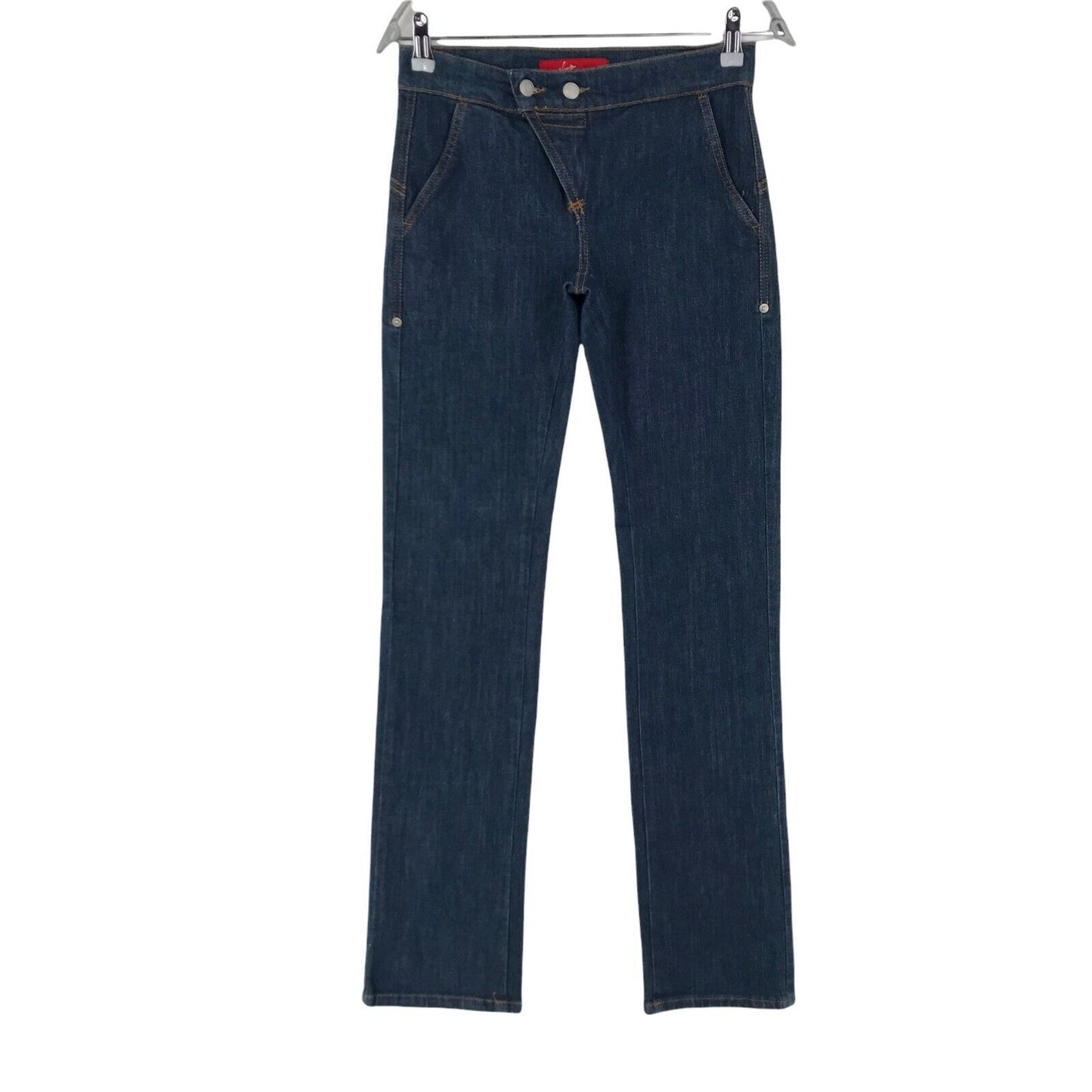 VIRGIN WARE Damen Blaue Jeans mit geradem Schnitt, Größe W26, Made in Italy