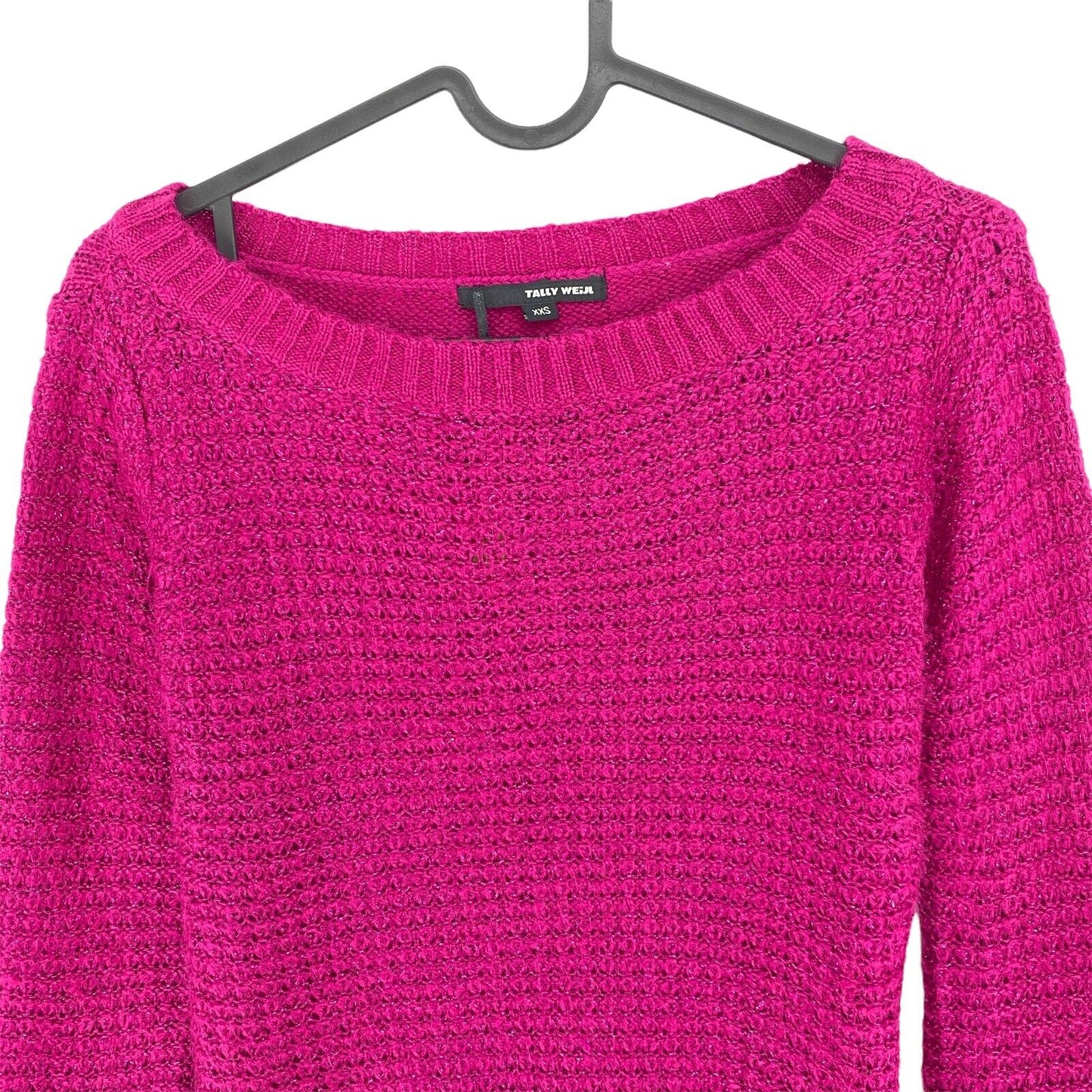 TALLY WEIJL Dark Pink Crew Neck Sweater Jumper Size 2XS XS