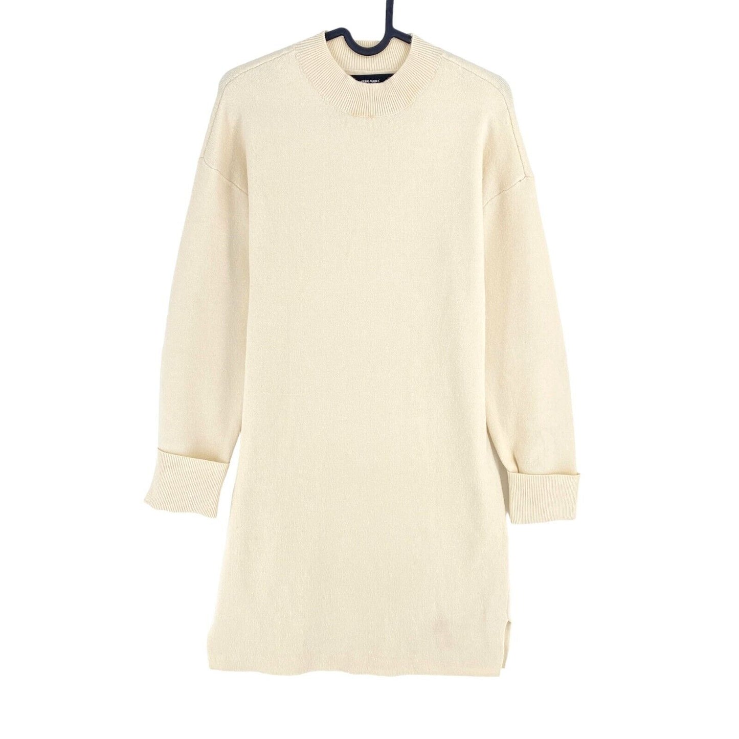 VERO MODA Robe pull beige à manches longues et col rond pour femme Taille XS