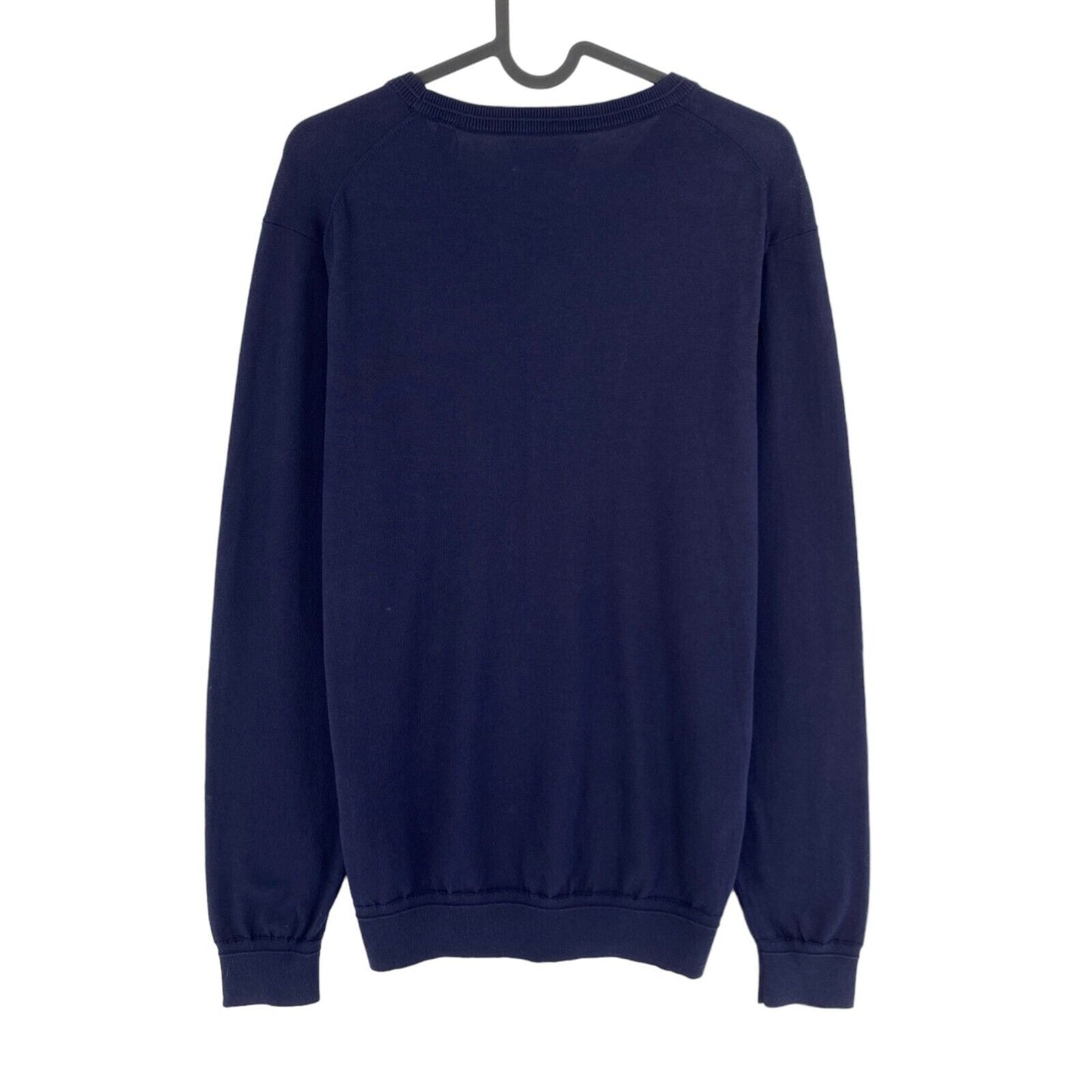 GANT Navy Blue Pima Lux Contrast Crew Neck Sweater Pullover Size M