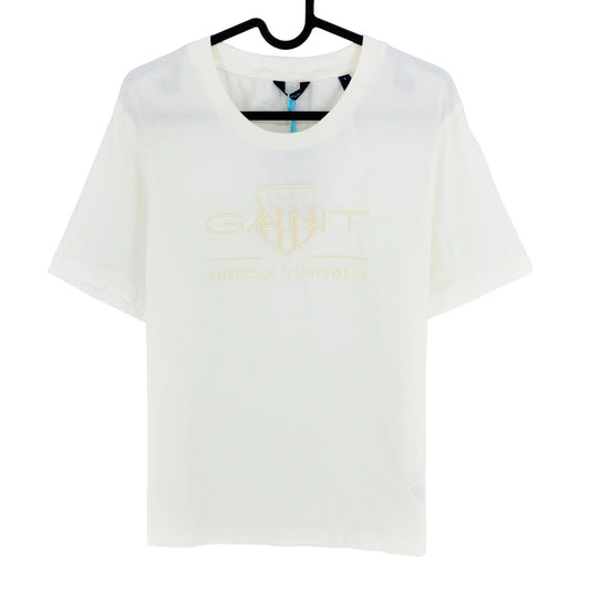 GANT White Tonal Archive Shield T Shirt Size L