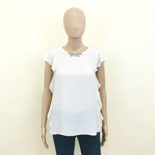 ZARA Milk White Blouse Shirt Top Size XS M