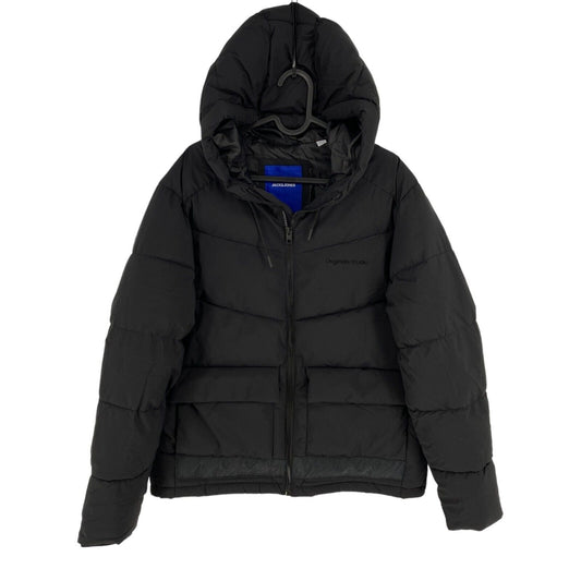 JACK&amp;JONES Homme Noir Vesterbro Capuche Puffer Manteau Veste Taille S