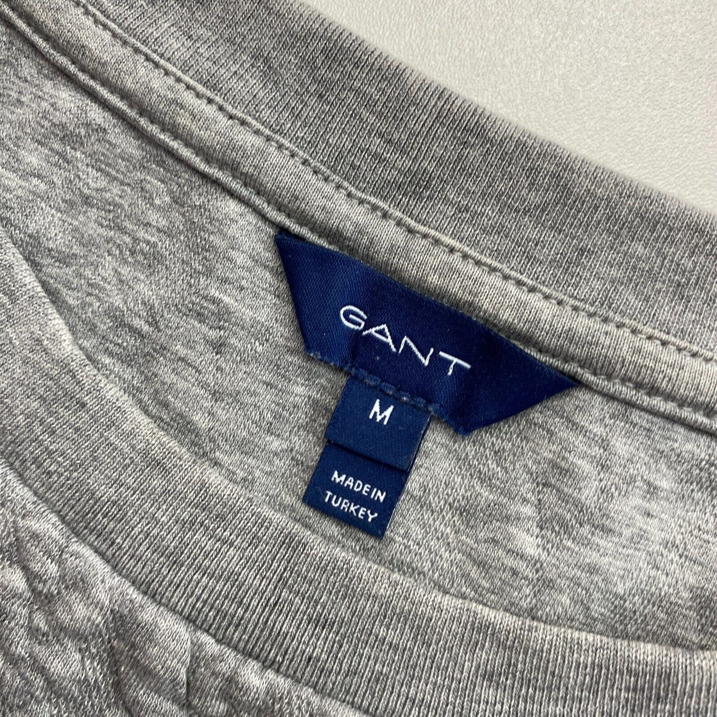 GANT Robe pull texturée grise à manches longues et col rond Taille M