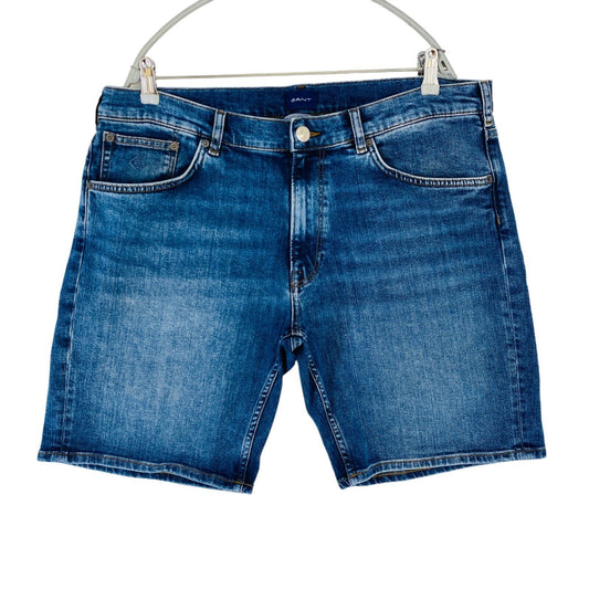 GANT ARLEY Mens Blue Regular Fit Denim Shorts W38