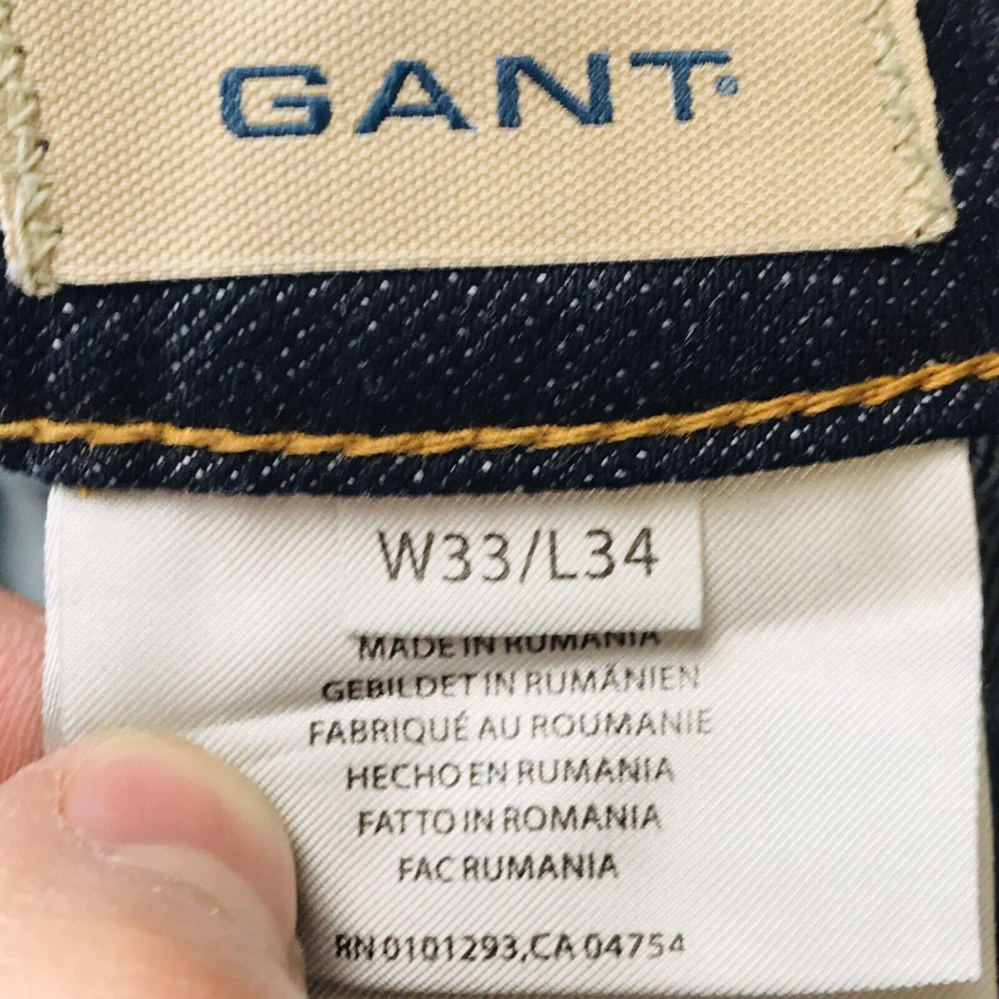 GANT Women Black Stretch Regular Straight Fit Jeans W33 L34