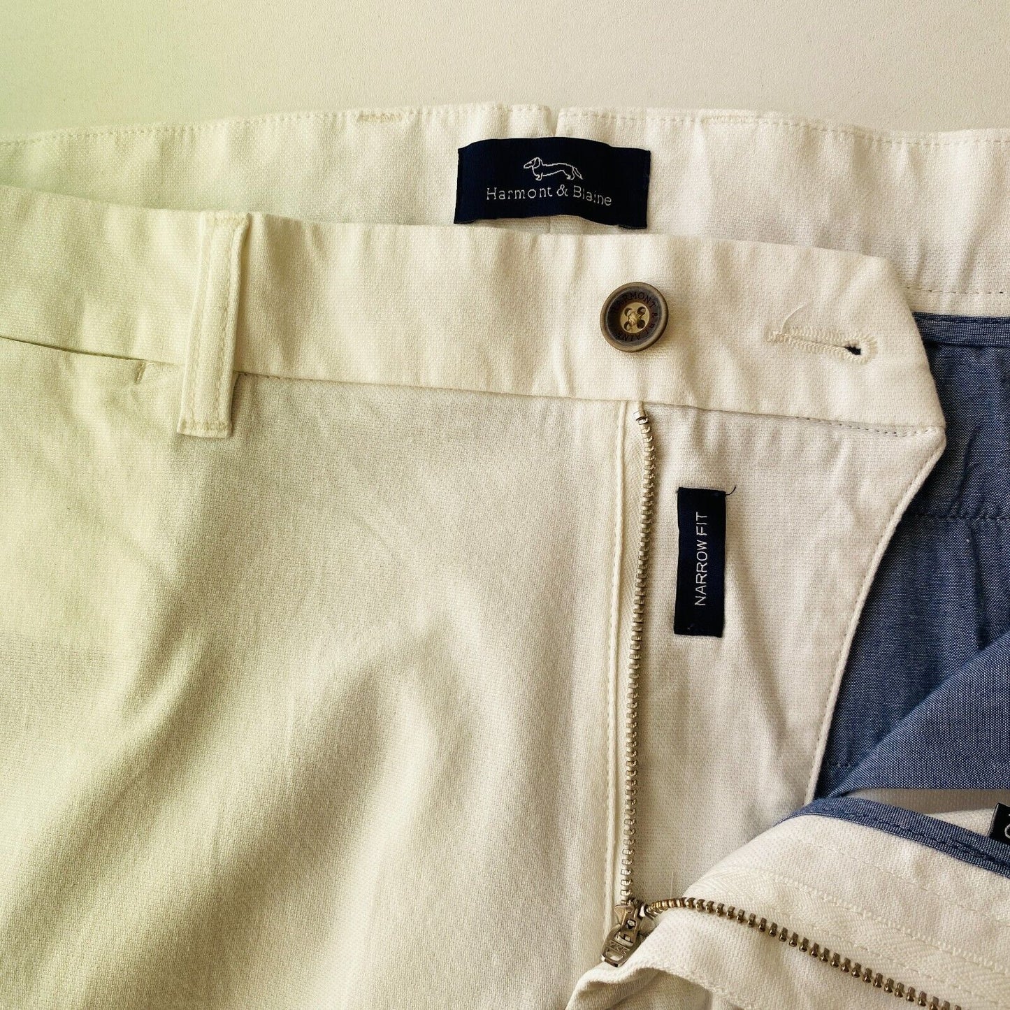 Harmont & Blaine Mens White Slim Narrow Fit Chino Shorts Size EU 52 W38