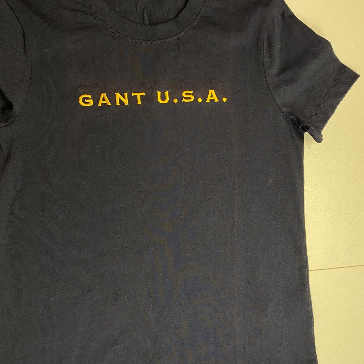 GANT Women Navy Blue Logo Crew Neck Short Sleeve T Shirt Size S