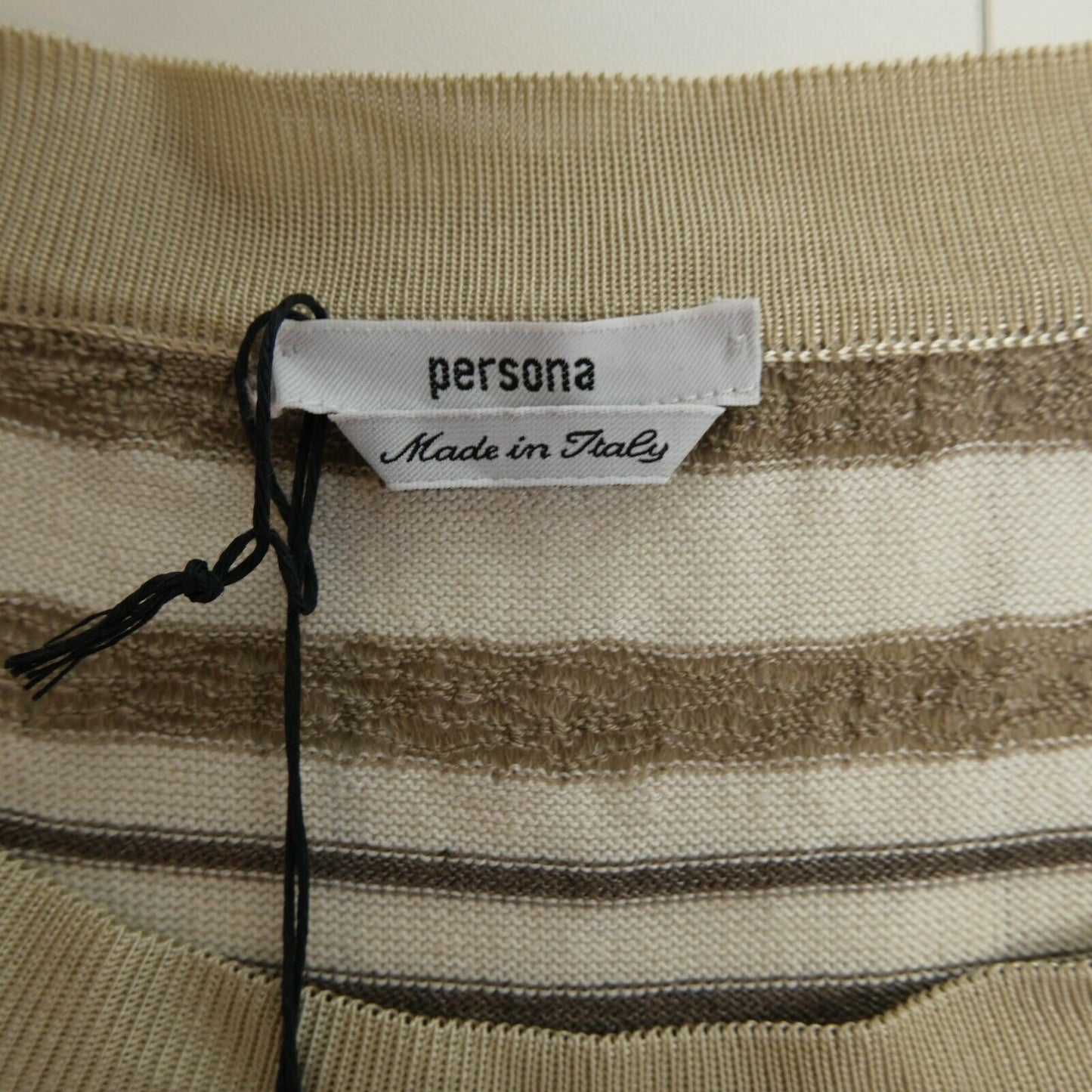 Persona Brown Stripe Crew Neck Top T-shirt Taille S