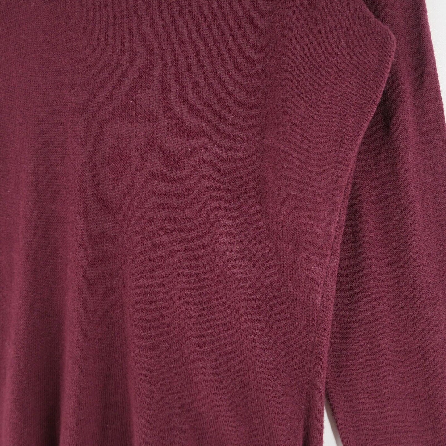 GANT Bordeaux Red V Neck Cotton Wool Blend Sweater Jumper Size S