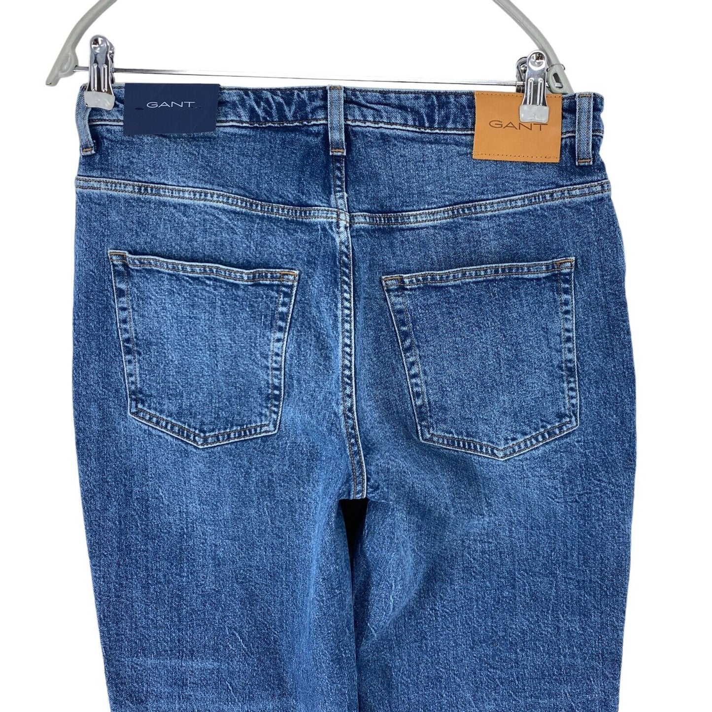 GANT Damen Jeans, hohe Taille, normale Passform, gerade Passform, Blau, Größe W31 L28