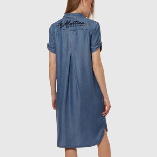 RRP €224,90 LA MARTINA Blue Short Denim Dress Size 1 XS