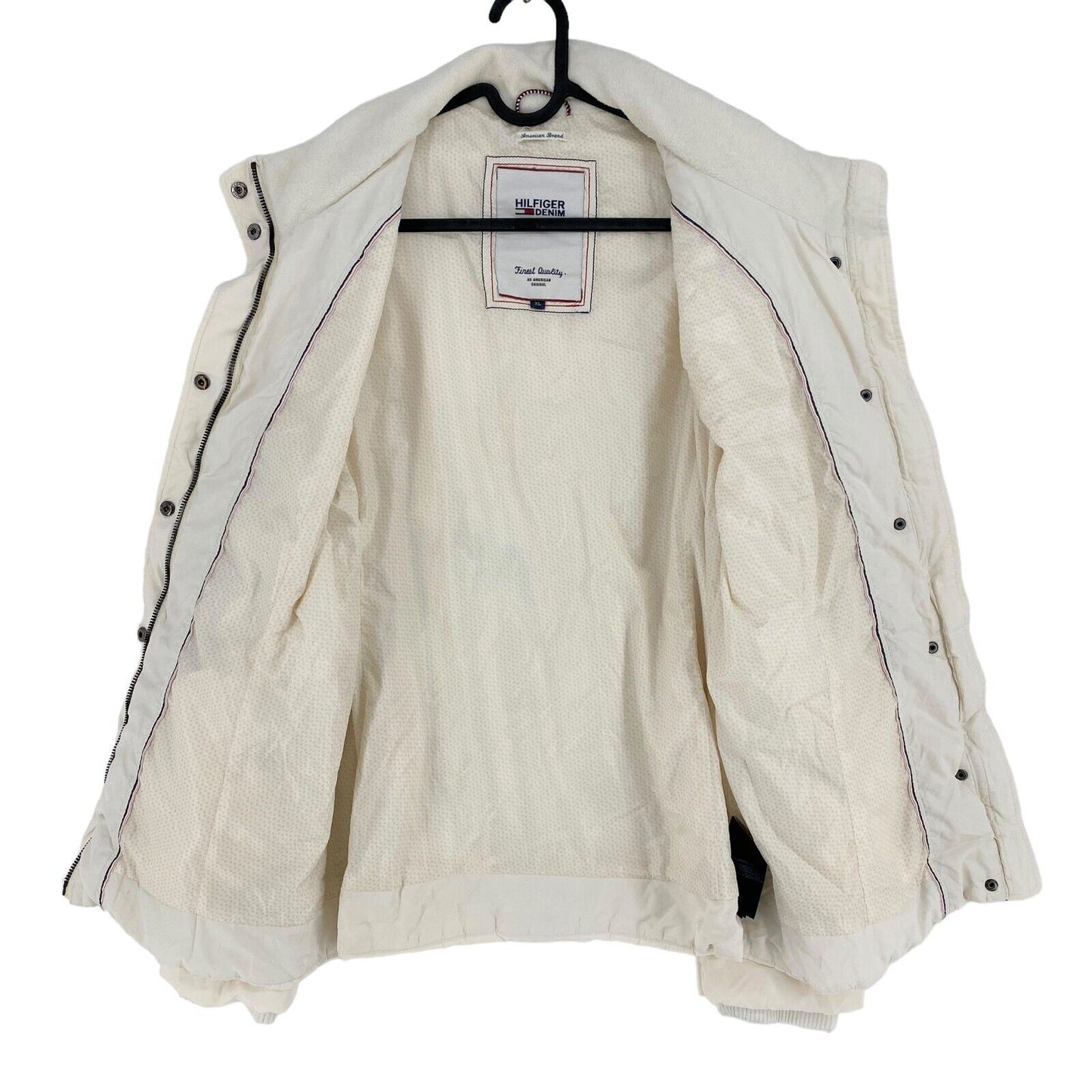 TOMMY HILFIGER Cream White Down Jacket Coat Size XL