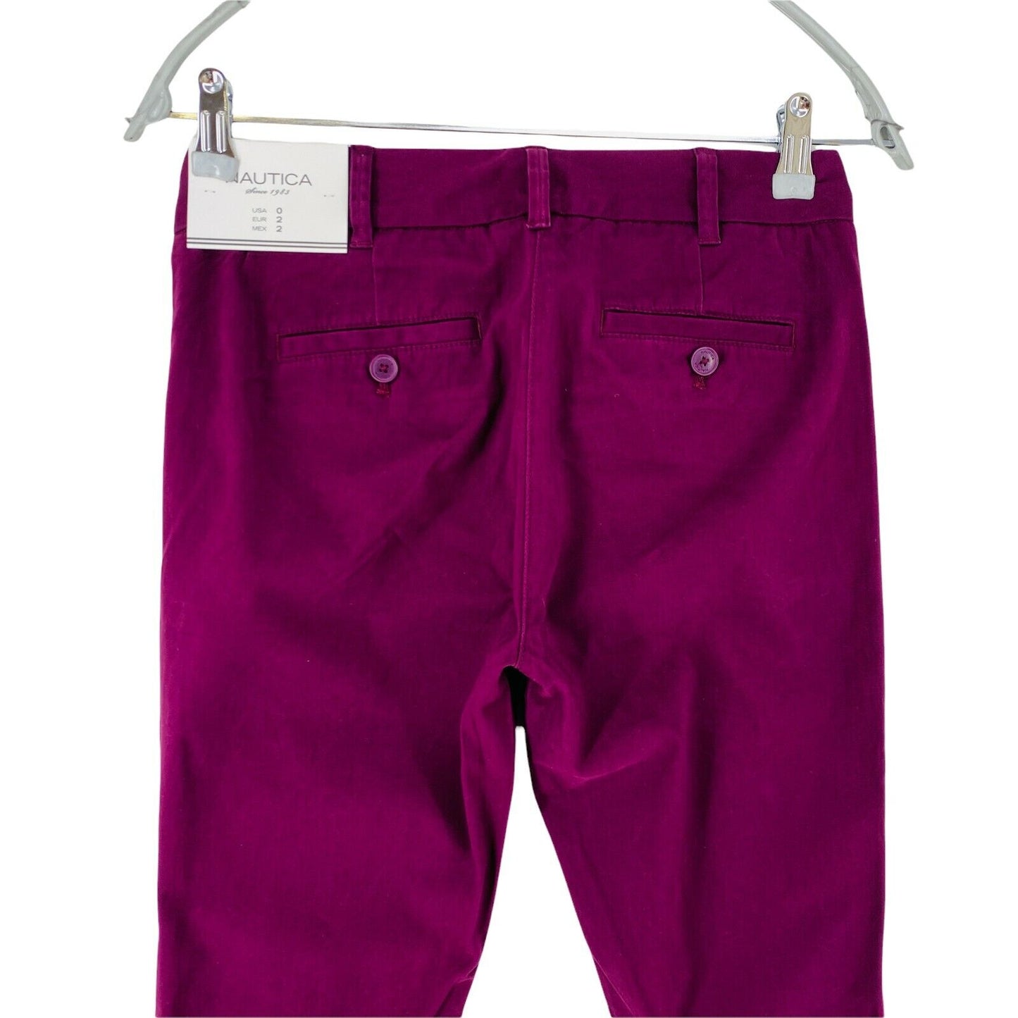 NAUTICA Women Dark Purple Stretch Skinny Fit Chino Trousers US 0 W28 / US 2 W29