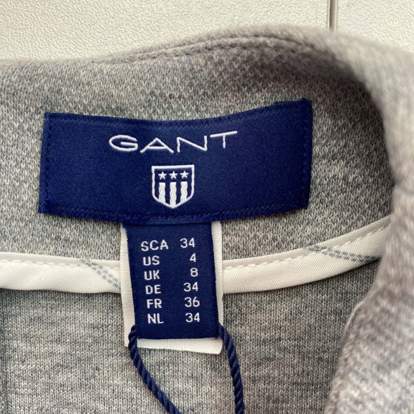 GANT Graues Jersey-Piqué-Stretch-Etuikleid, Größe EU 34 UK 8 US 4