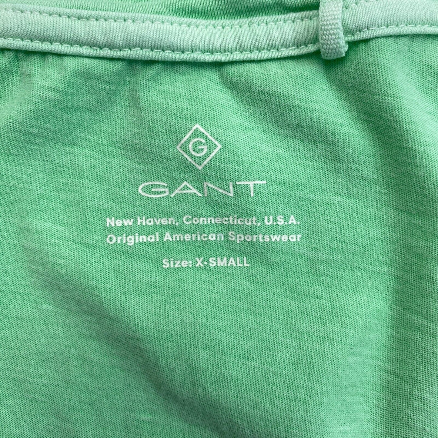 GANT Women Green Sun Faded V Neck Short Sleeves T Shirt Size XS