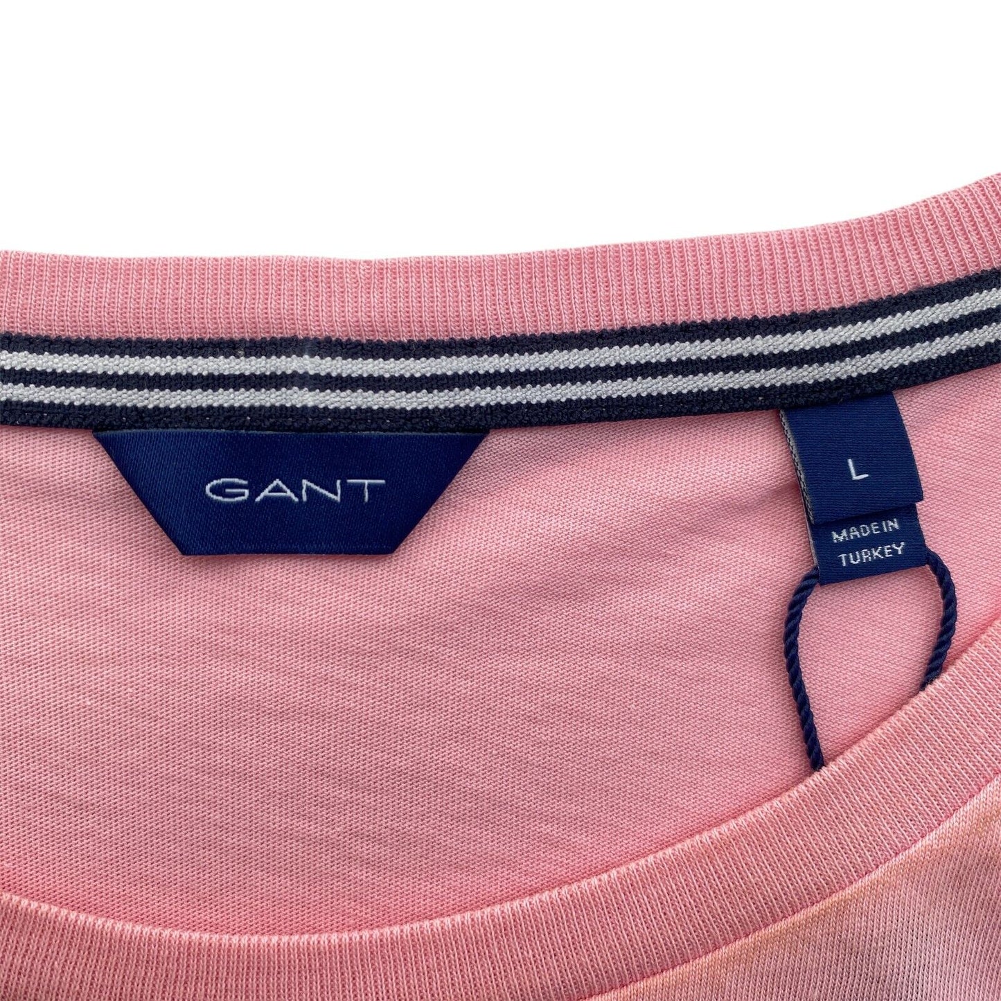 GANT Pink Logo Crew Neck T Shirt Top Size L