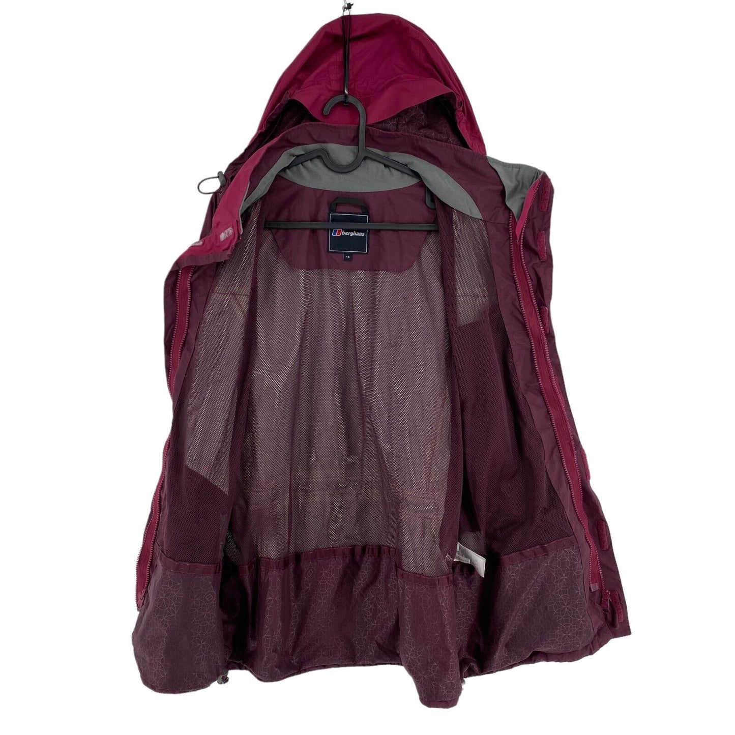 Berghaus Dark Purple Hooded Jacket Coat Size EU 42 UK 14 US 12