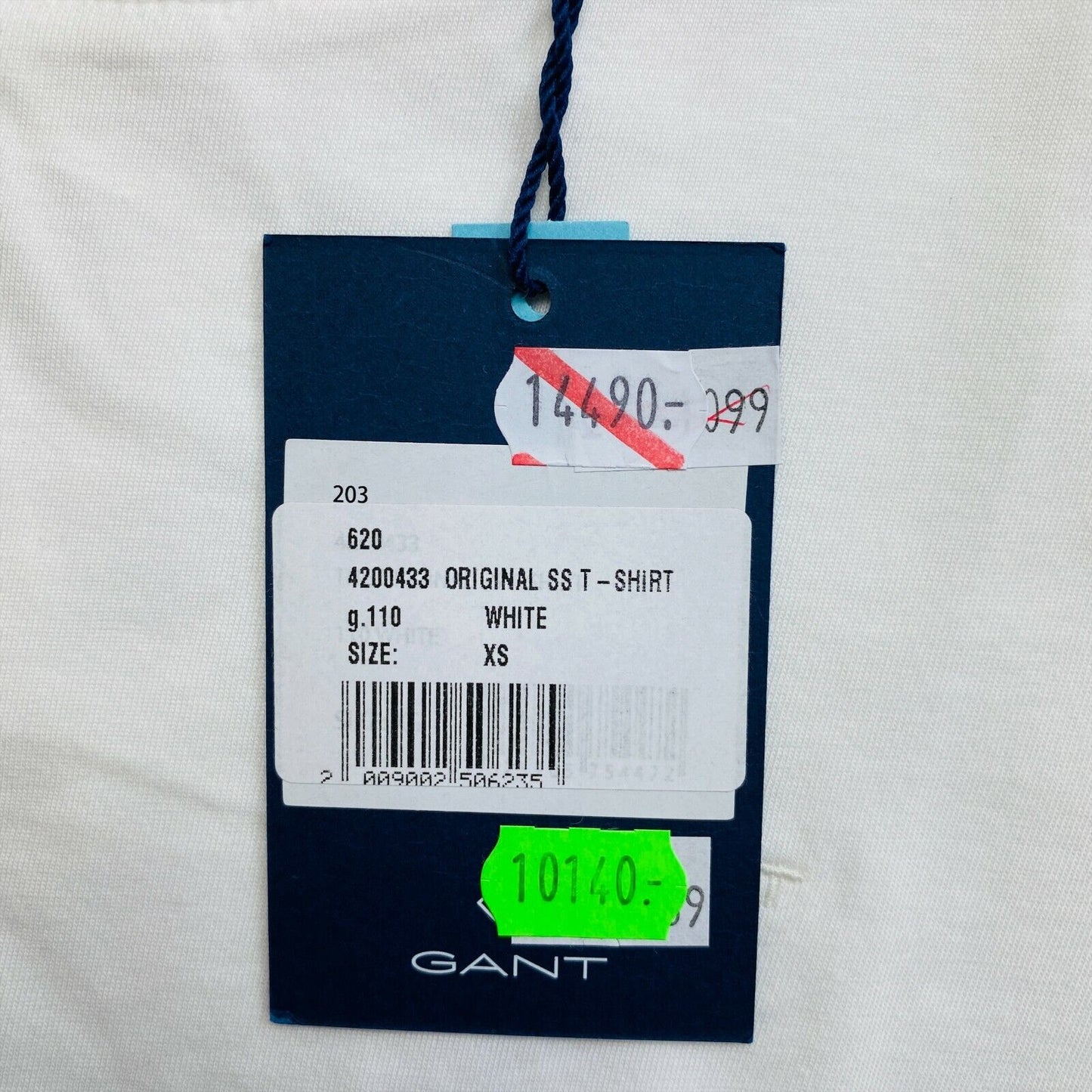 T-shirt GANT White Original Crew Neck SS Taille XS