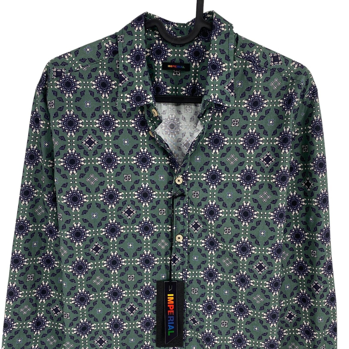 IMPERIAL Green Printed Long Sleeves Shirt Size S