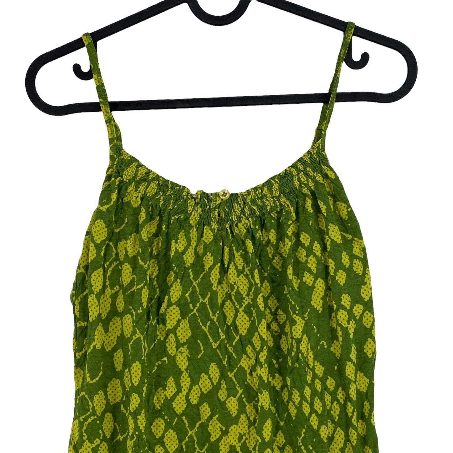 ESPRIT Animal Print Green Cotton Blend Sleeveless Jersey Tank Top Size XXS 2XS