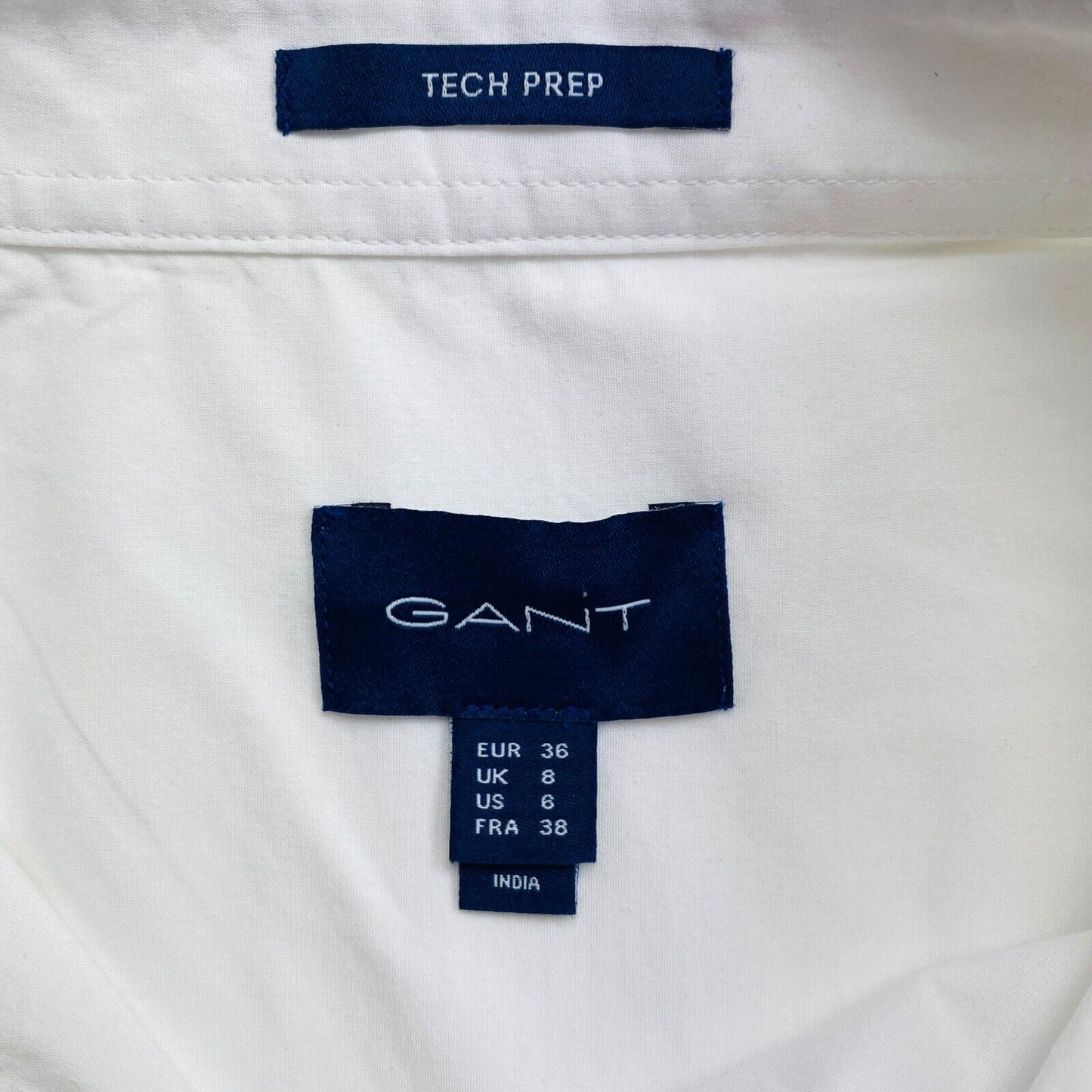 GANT White Tech Prep Broadcloth Oversized Solid Shirt Size EU 36 UK 8 US 6