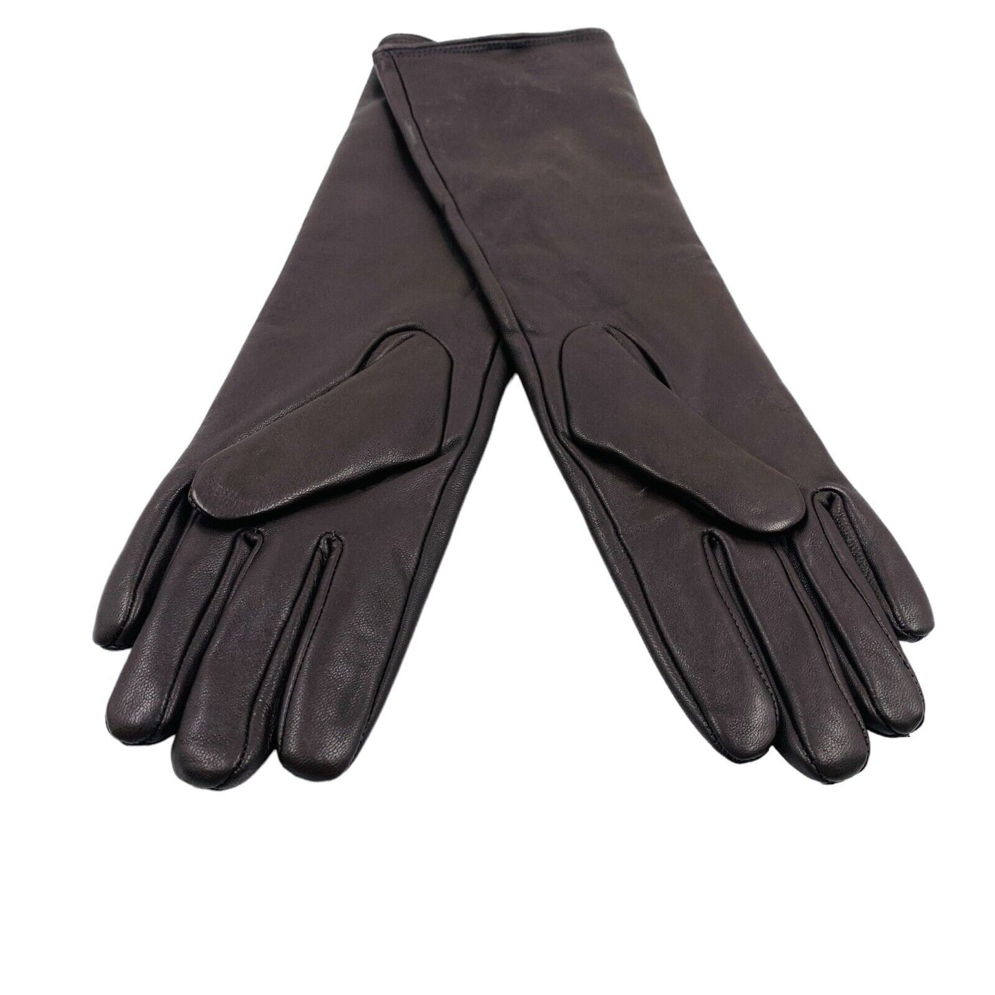 Gants femme GANT marron foncé longs 100% cuir taille S