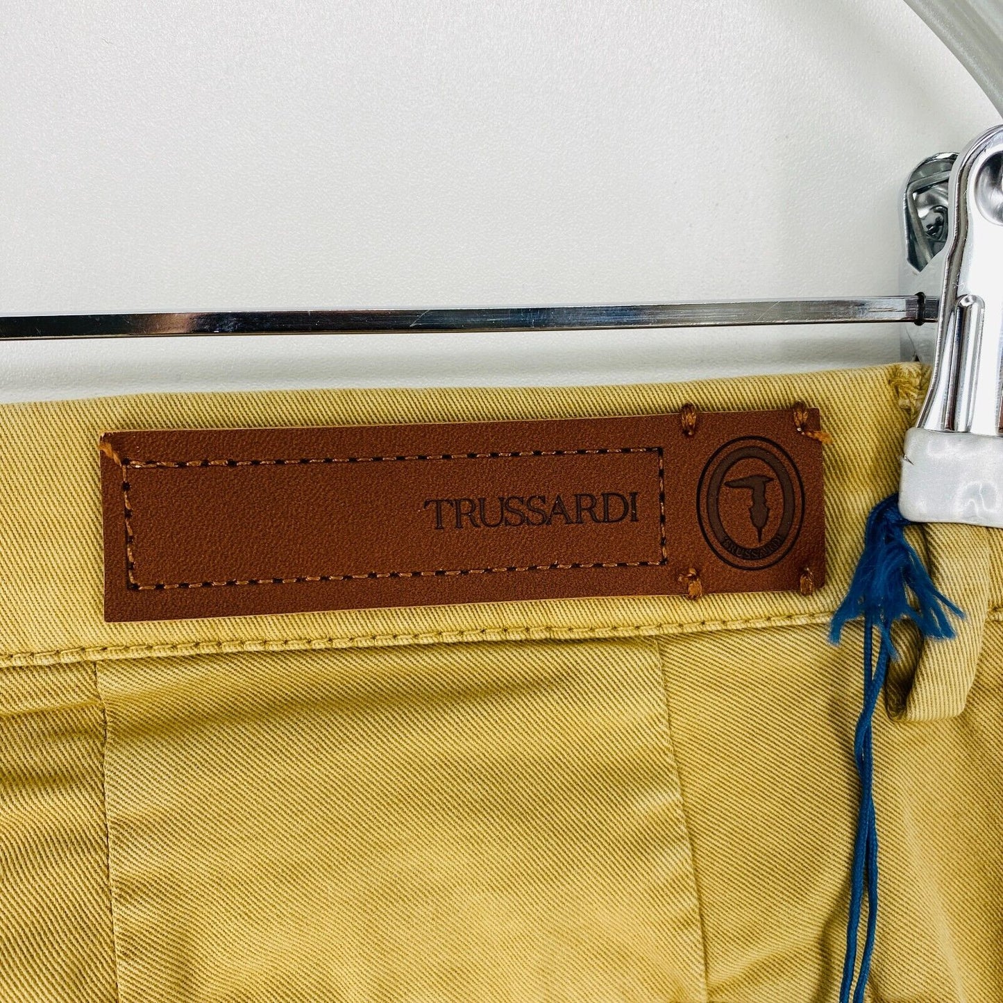 TRUSSARDI Mens Beige Stretch Slim Fit Chino Trousers Size EU 50 W34