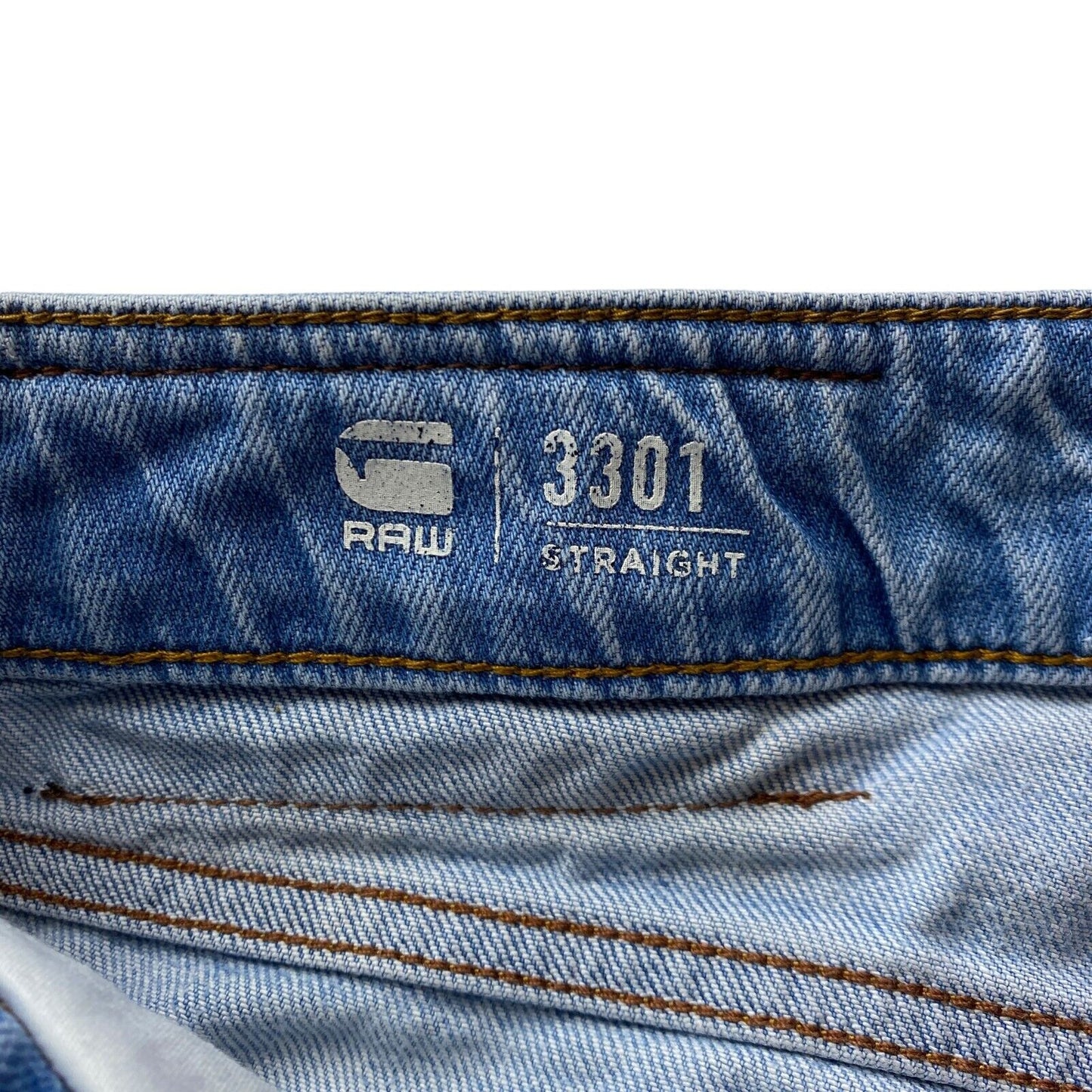 G-STAR 3301 Blaue Jeans mit normaler gerader Passform, W30 L32