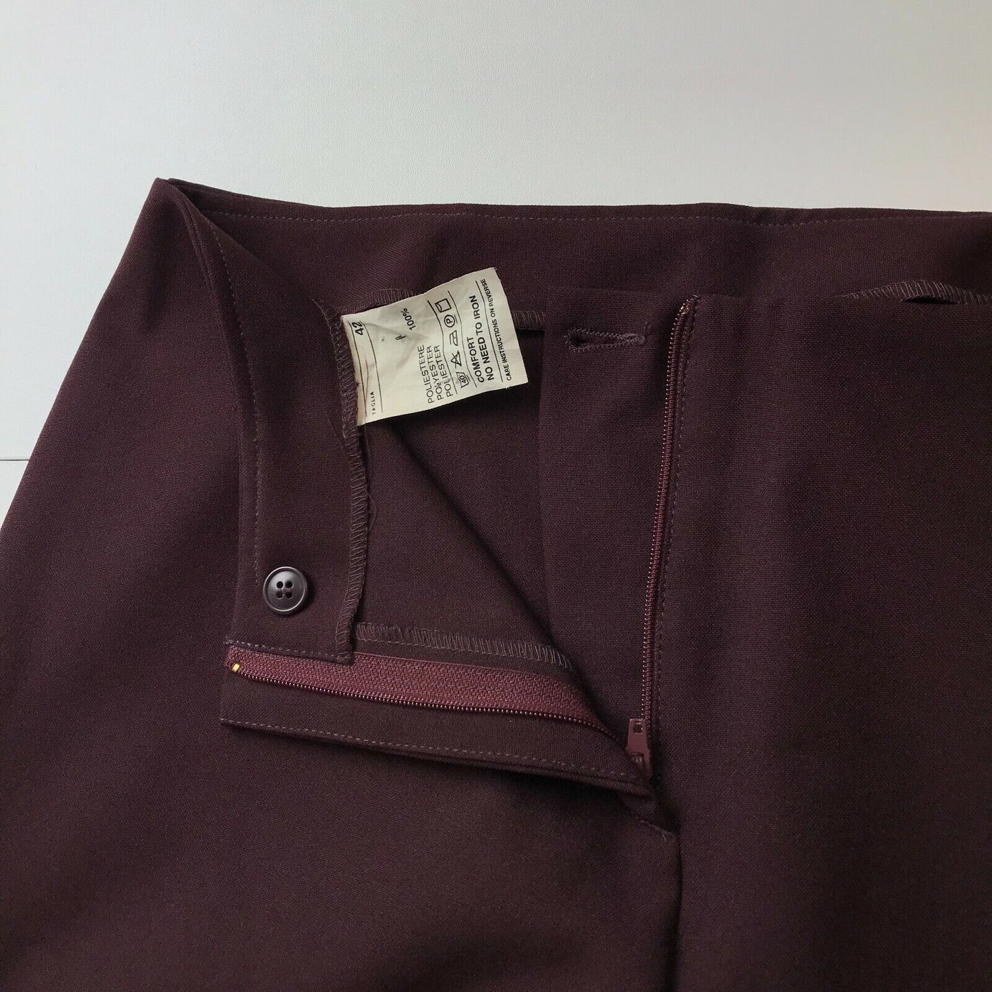 UNITED COLORS OF BENETTON Women Dark Cherry Red Regular Fit Trousers EU 42 W28