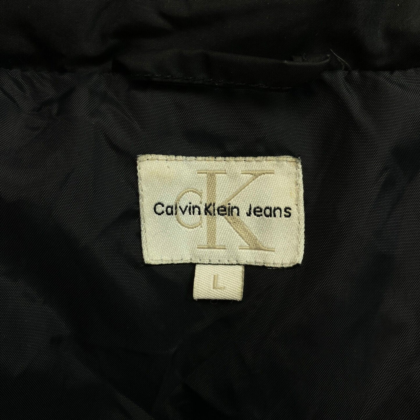 Calvin Klein Jeans Black Down Puffer Jacket Coat Size L