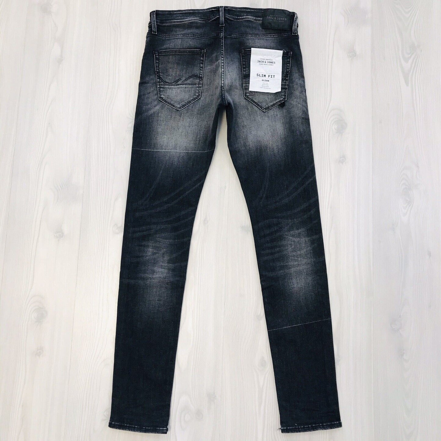 Jack &amp; Jones Herren Jeans GLENN Slim Fit Low Rise Grau Größe W31 L34