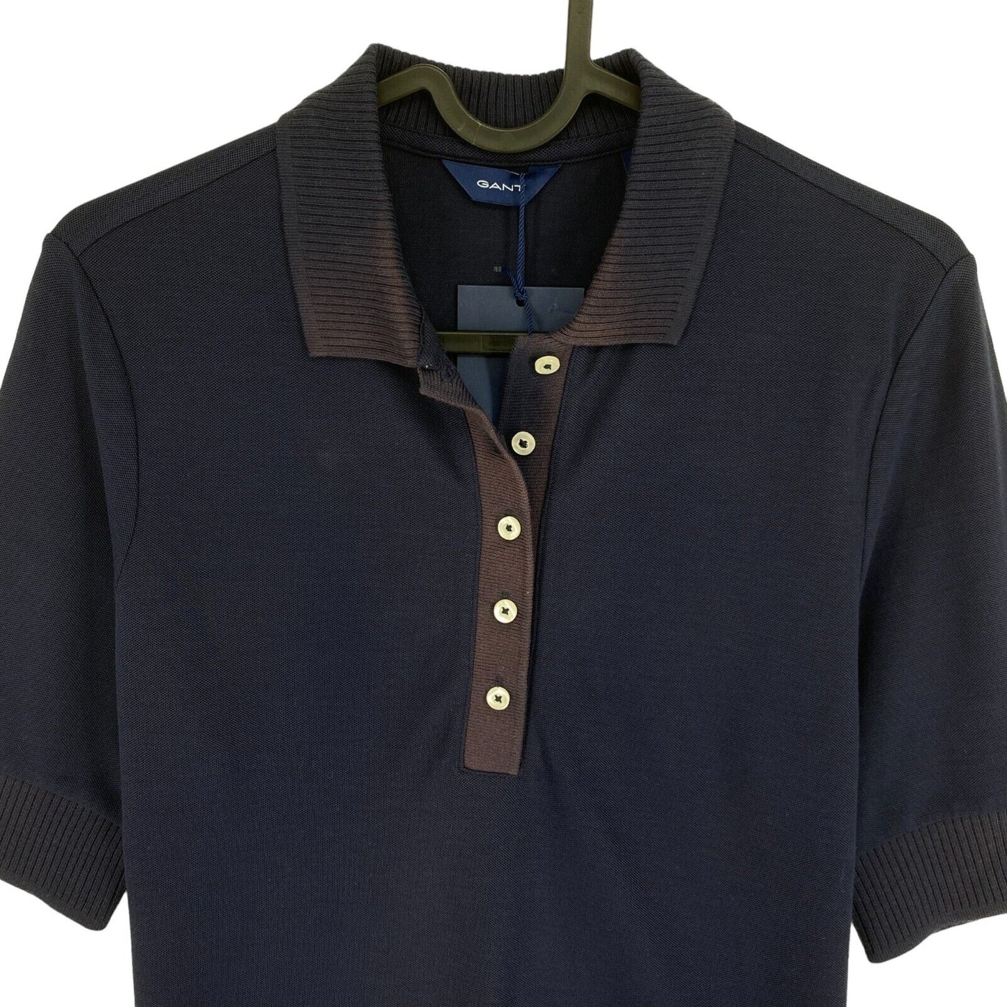 GANT Poloshirt mit Kragen und Detail in Marineblau, Größe XS