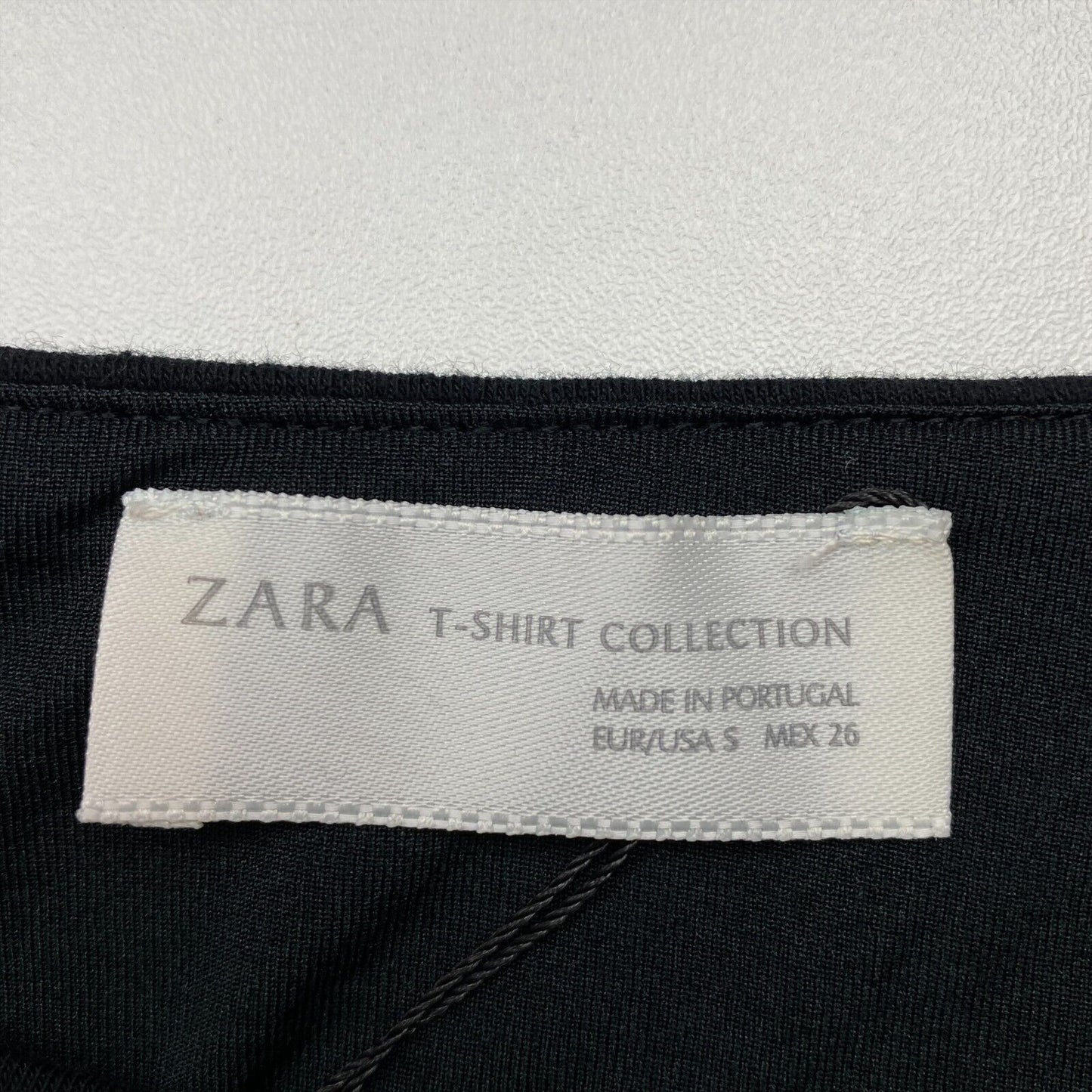 ZARA COLLECTION Schwarze Bluse aus ärmellosem Baumwollgemisch mit Trägern, Größe S