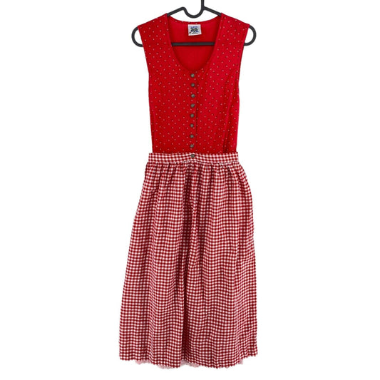 Usac Trachten Tirol Dirndl Oktoberfest Rotes Kleid Größe EU 36 UK 8 US 6