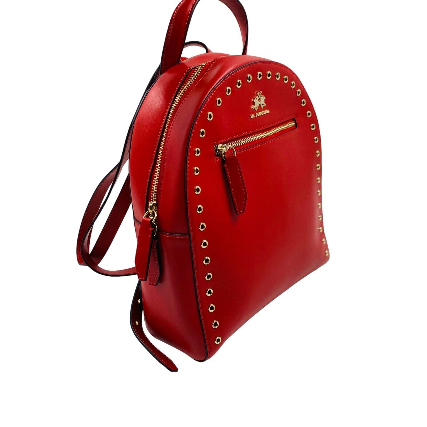 La Martina Rot 100 % Leder Damen Rucksack Rucksäcke