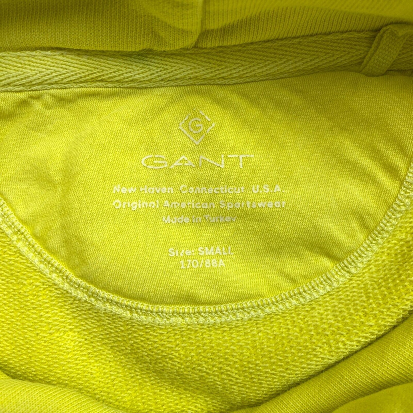 GANT Yellow Sun Faded Hoodie Sweater Jumper Size S