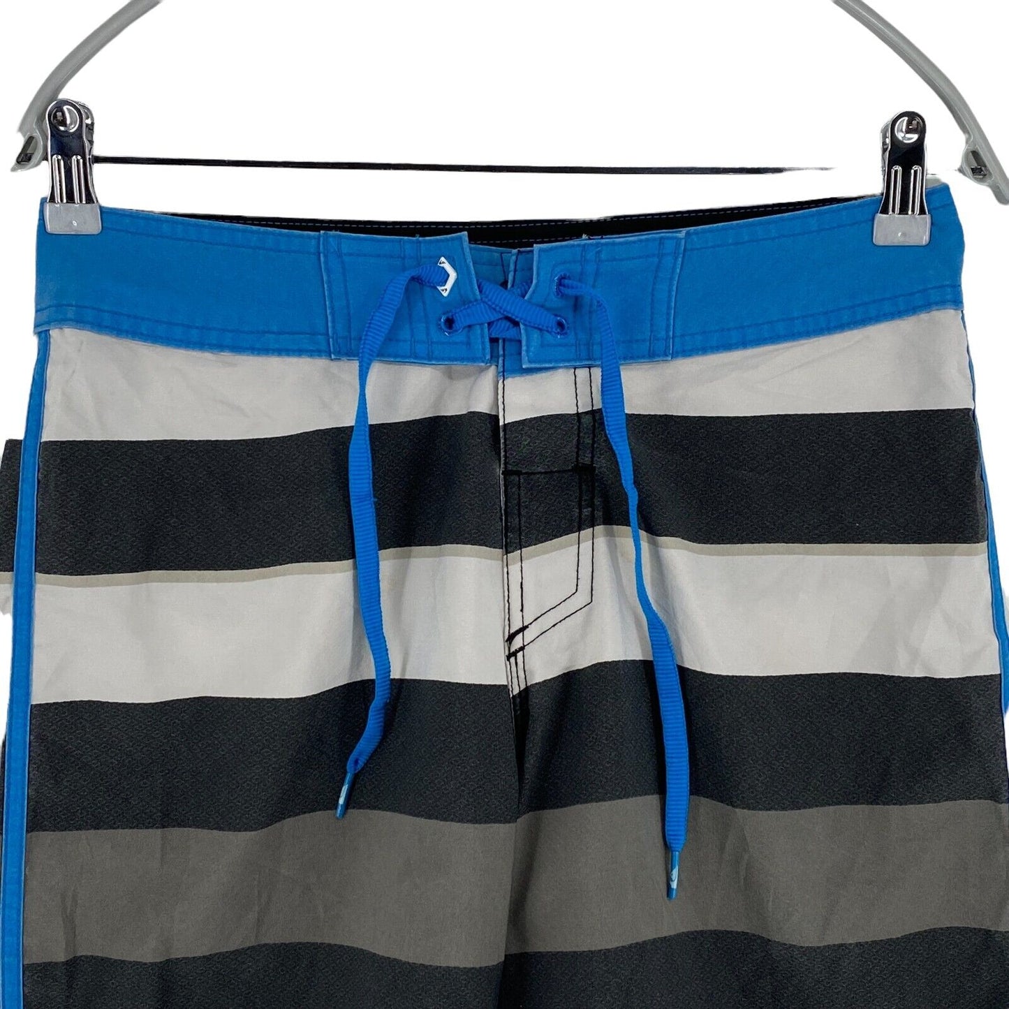 QUIKSILVER Striped Grey Swimwear Swimming Trunks Shorts Size 28 XS