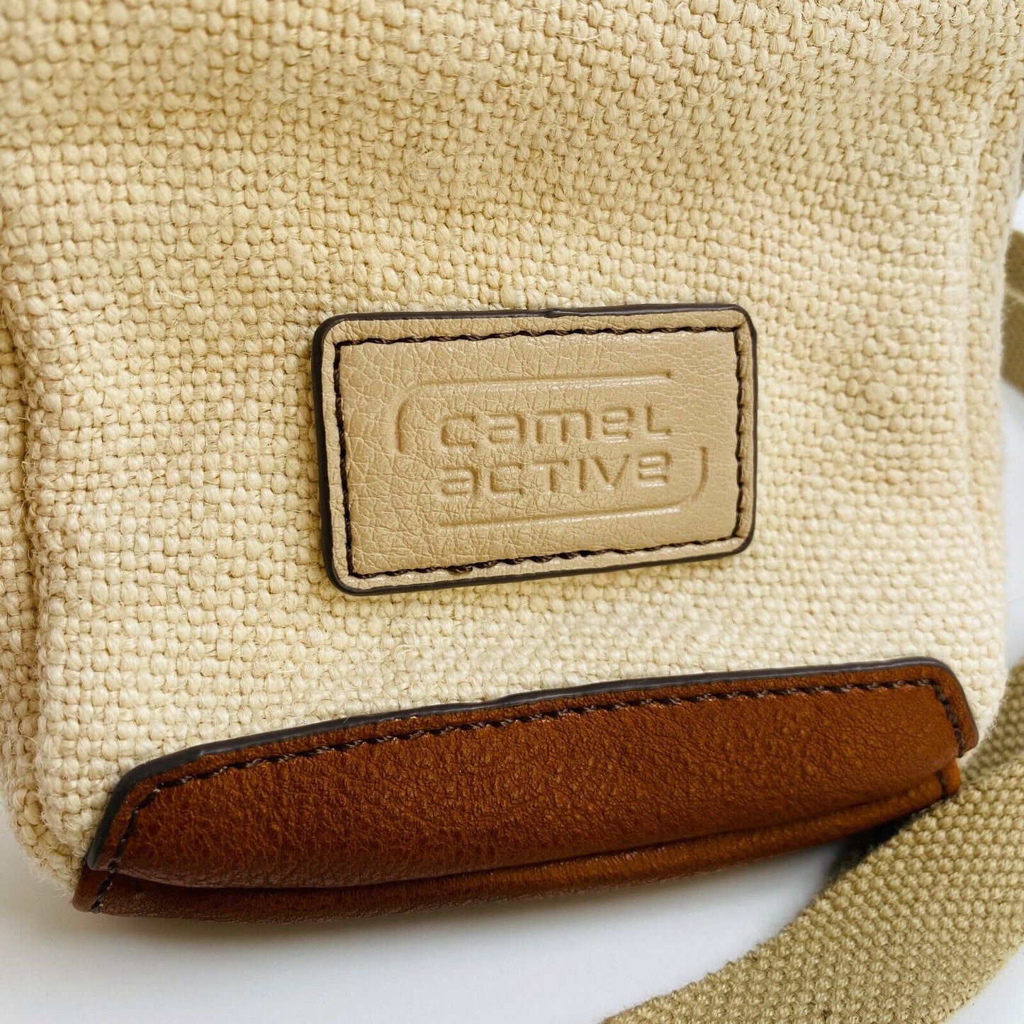 Camel Active Beige Hemp Small Crossbody Shoulder Bag