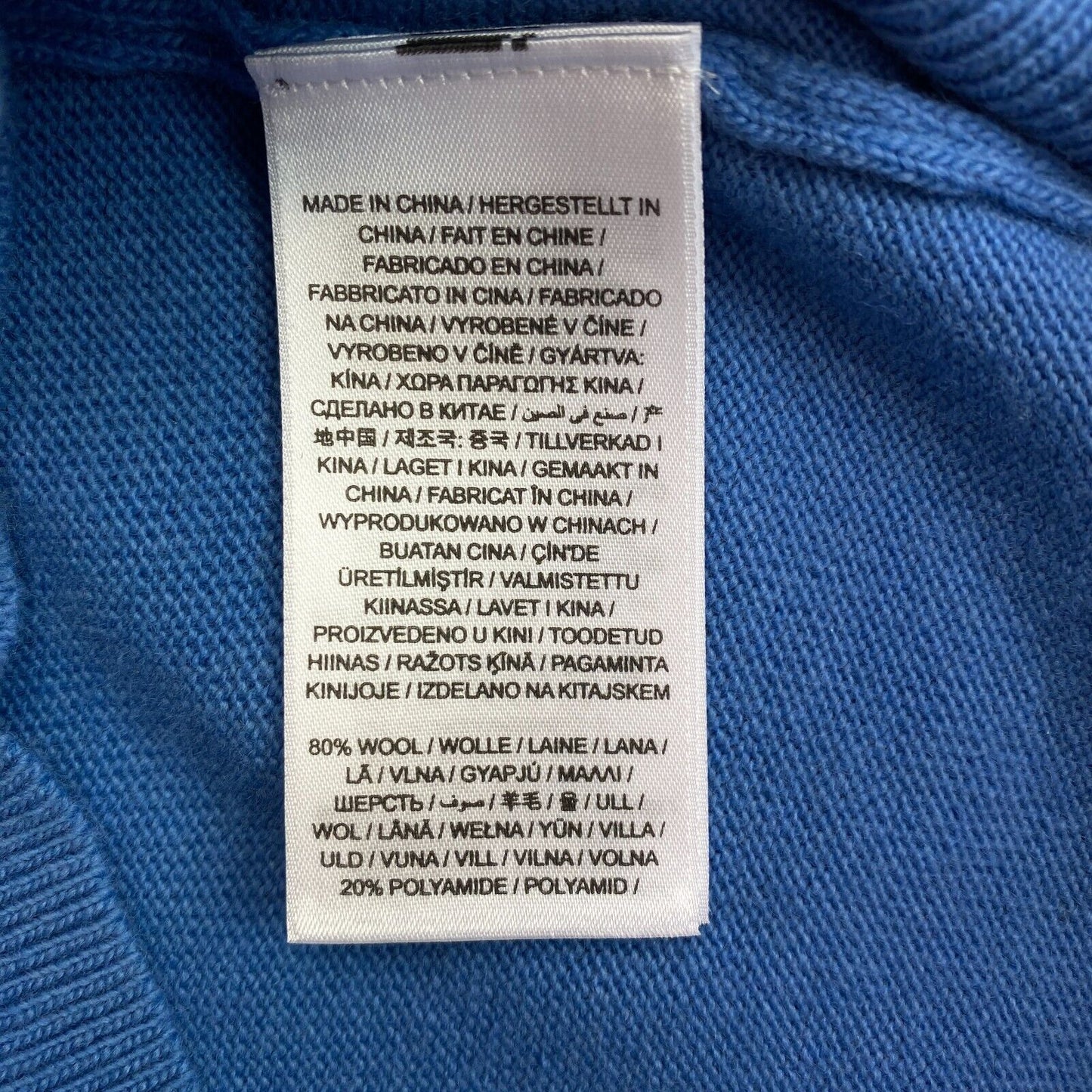 GANT Blauer Pullover aus Wollmischung mit Rundhalsausschnitt, Größe S