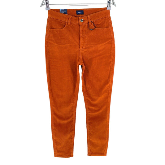 GANT Femmes Orange Foncé FARLA Corduroy Slim Fit Cropped Jeans Taille W28