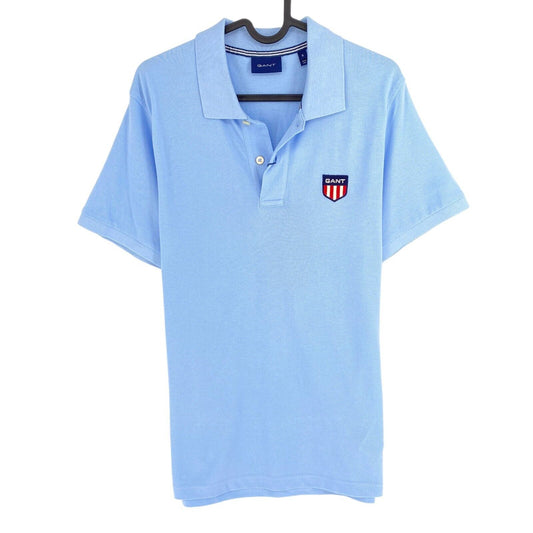 GANT Men Blue Retro Shield Pique Rugger Short Sleeves Polo Shirt Size S