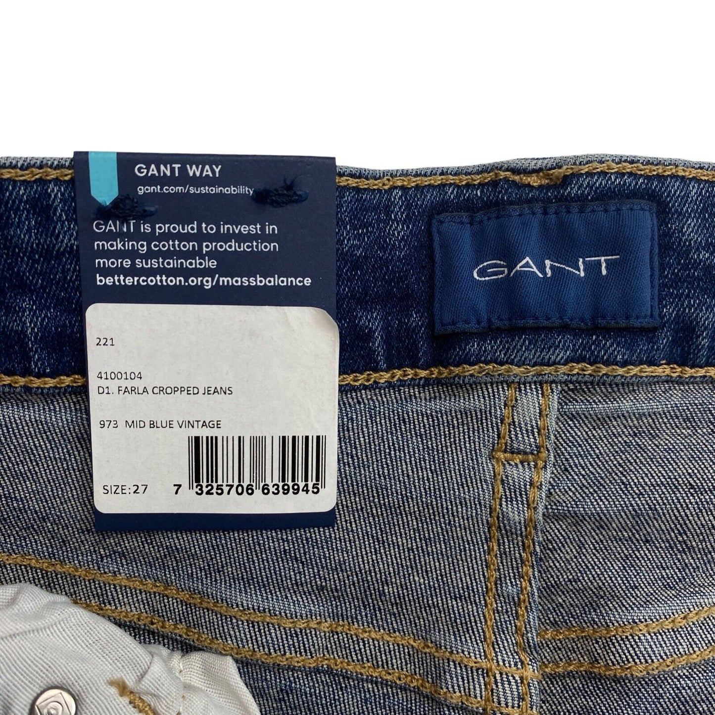 GANT Jean slim court Farla bleu foncé taille W27