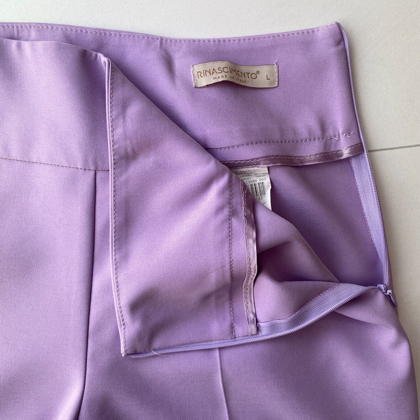 RINASCIMENTO Women Purple Slim Flared Fit Dress Trousers Size L W30 L34