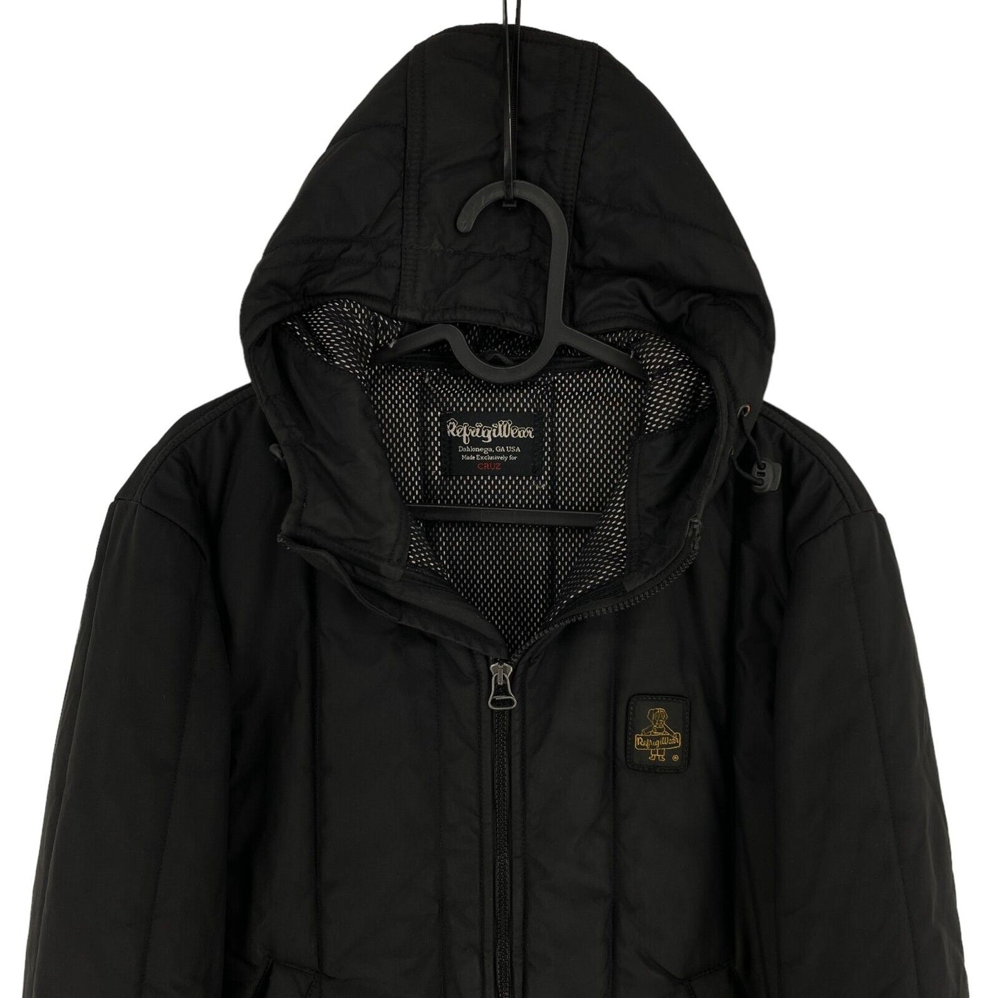 RefrigiWear Veste bomber rembourrée à capuche noire Taille XS