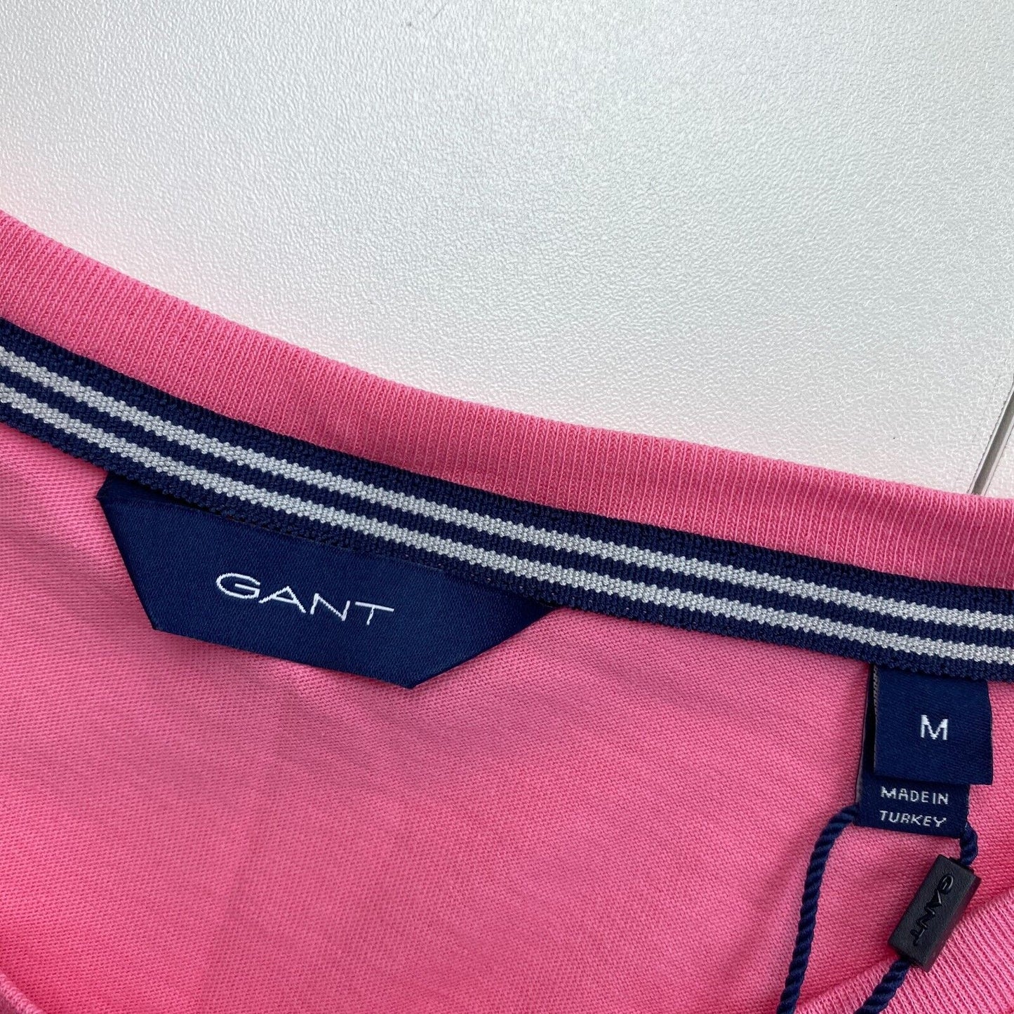 GANT Pink Logo Crew Neck T Shirt Size M