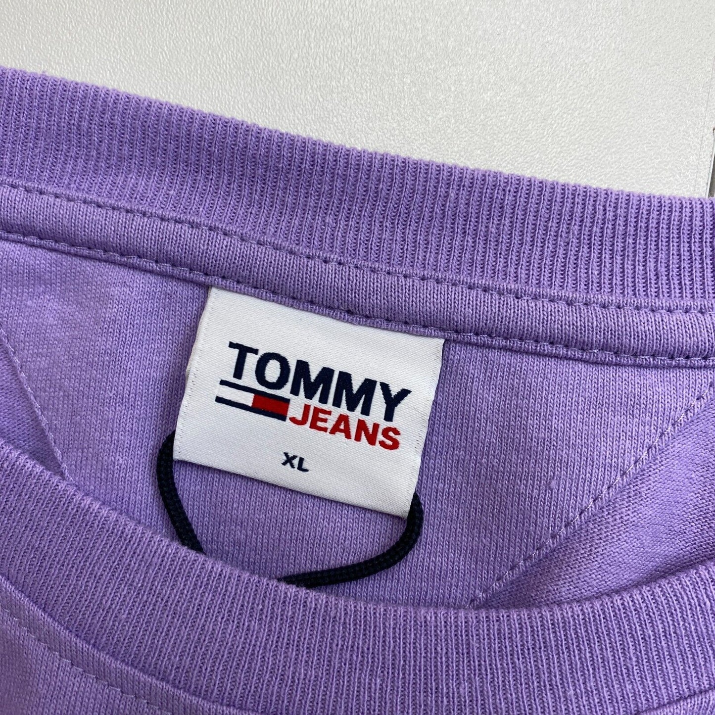 TOMMY HILFIGER Jeans Violet Crop Élastique Unitees Manches Longues T Shirt Taille XL