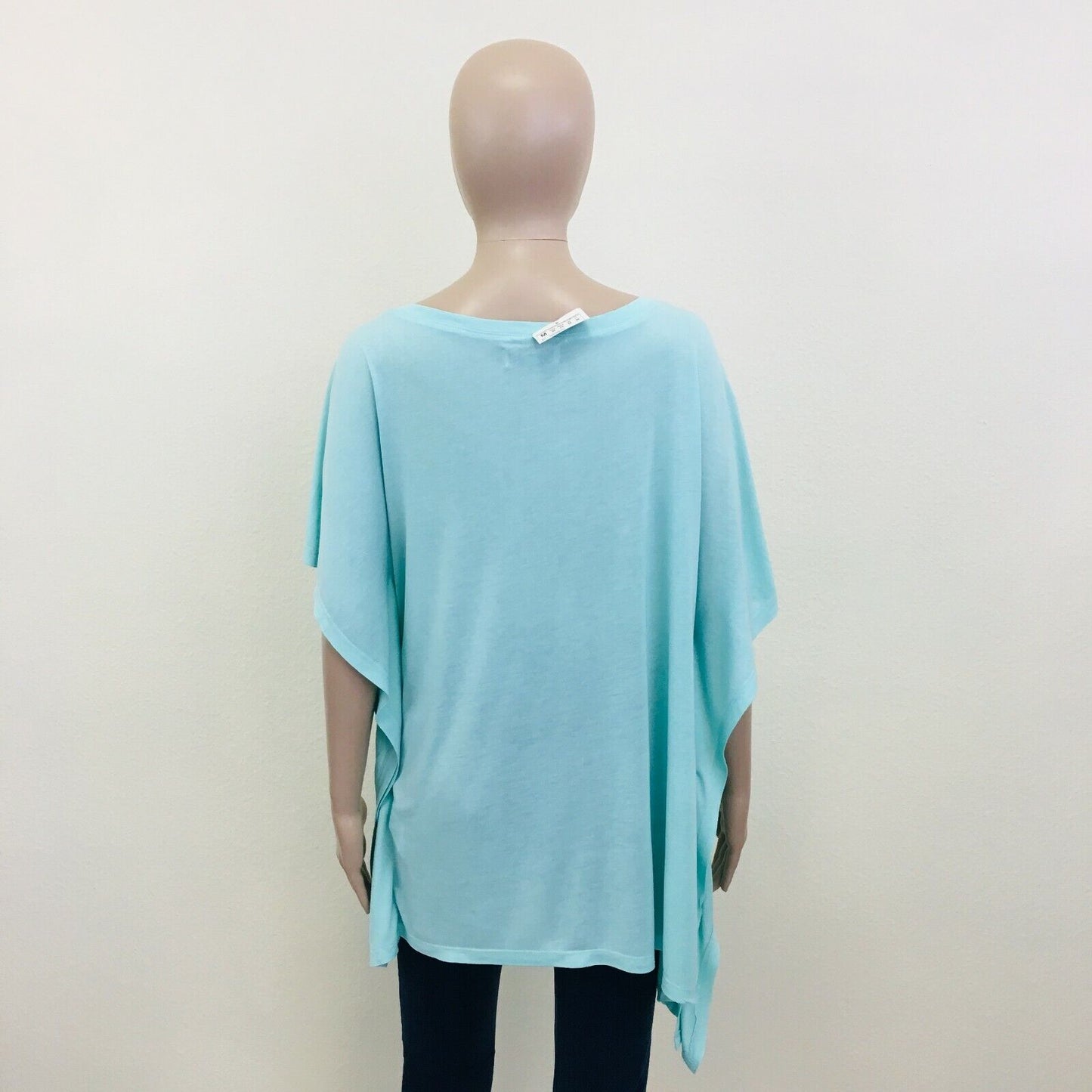 ZARA Blue Loose Fit Viscose T Shirt Top Blouse Size M