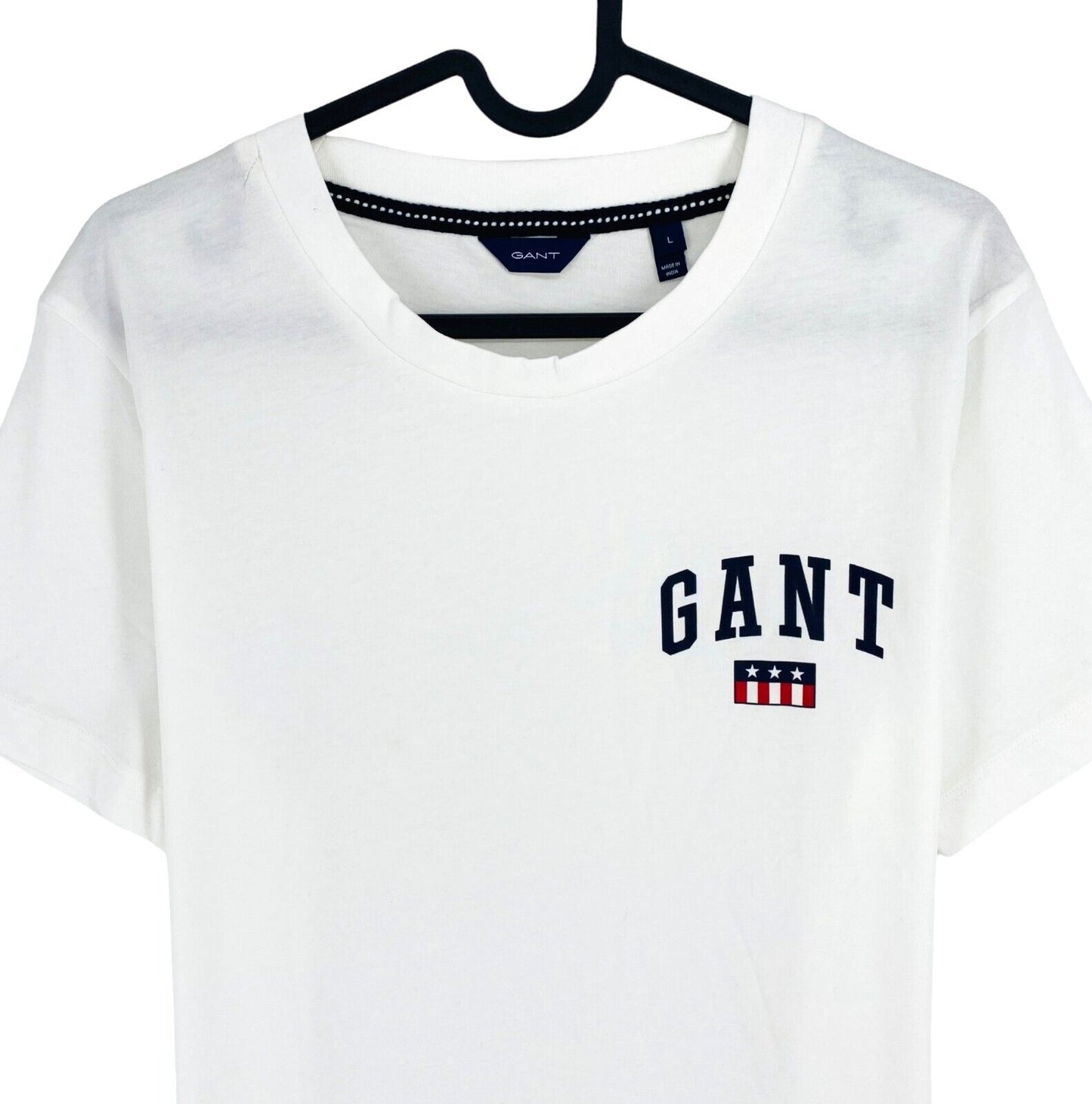 GANT Women White Tag SS Crew Neck T Shirt Size L